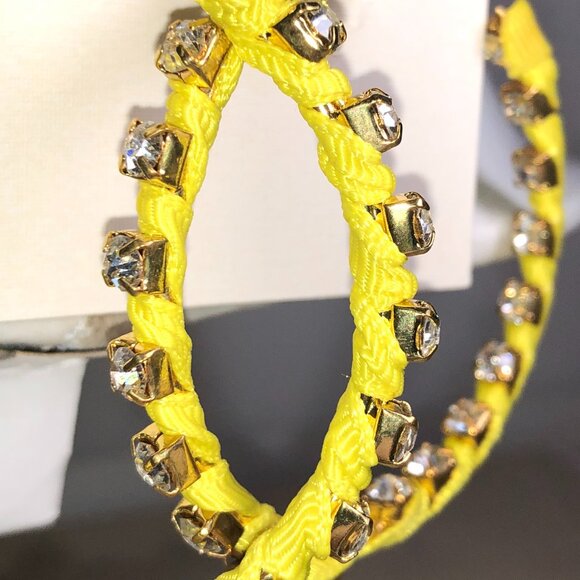 Amrita Yellow & Gold Crystal Hoop Earrings - Picture 2 of 5